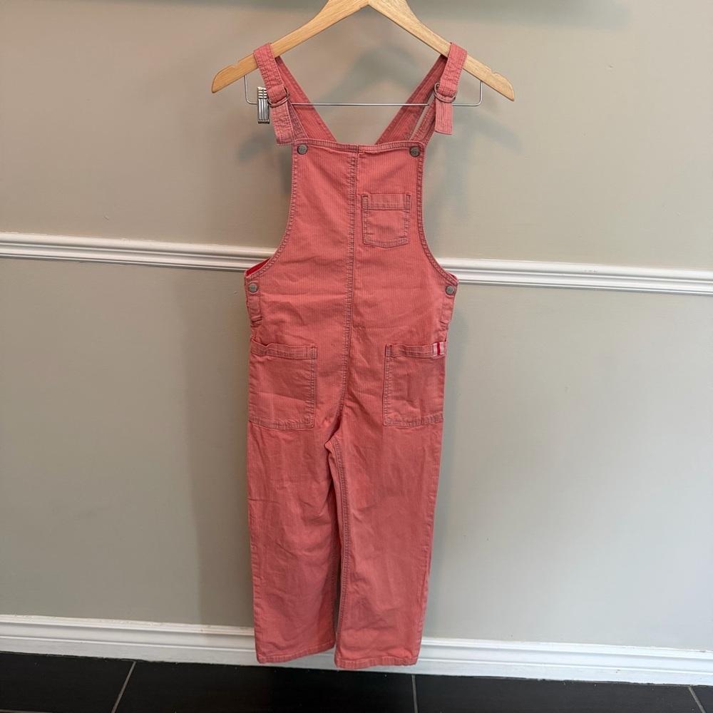 Souris Mini Pink Pinstripe Denim Overalls Girls Size 8 128cm Cotton Stretch